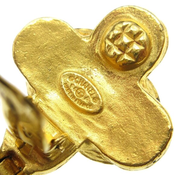 Chanel Fringe Dangle Earrings Clip-On Gold 94A 69670 - Picture 4 of 5